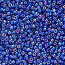 Miyuki Round Seed Beads Size 11/0 2mm, 1020 Silver Lined Cobalt AB
