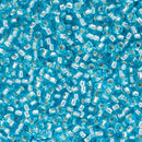 Miyuki Round Seed Beads Size 11/0 2mm, 18 Silver Lined Aqua