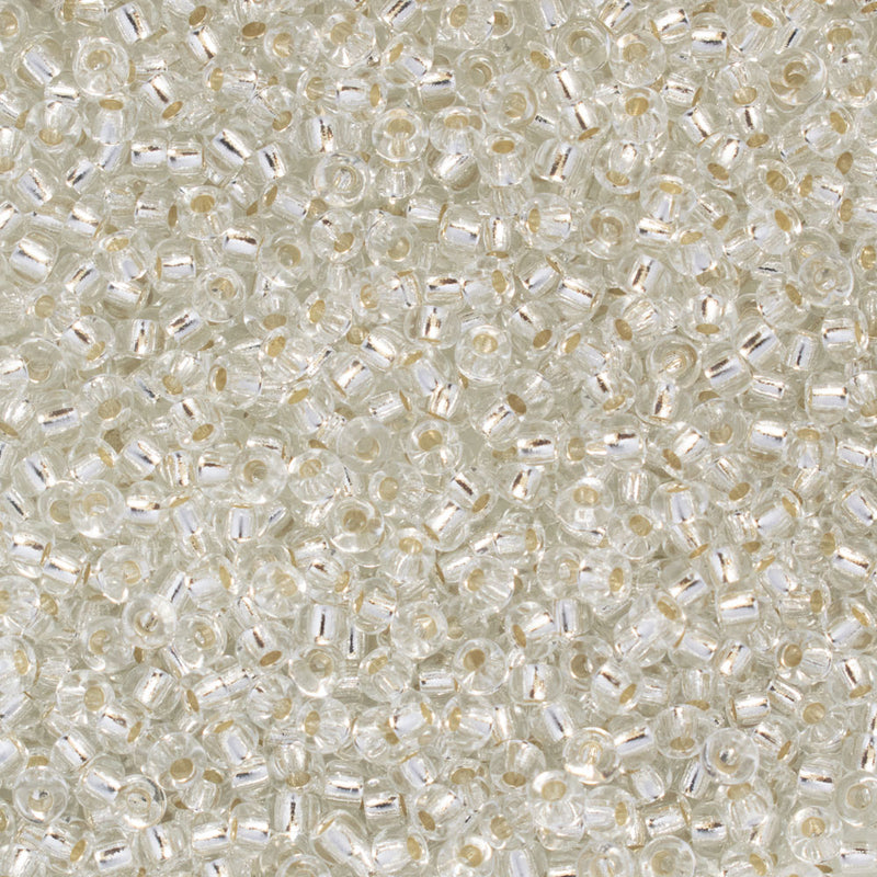 Miyuki Round Seed Beads Size 11/0 2mm, 1 Silver Lined crystal