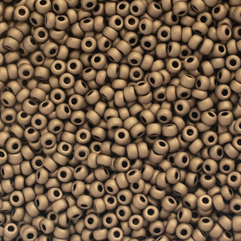 Miyuki Round Seed Beads Size 11/0 2mm, 2006 Metallic Matte Dark Bronze