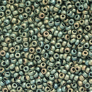 Miyuki Round Seed Beads Size 11/0 2mm, 2008 Metallic Matte Iris Patina