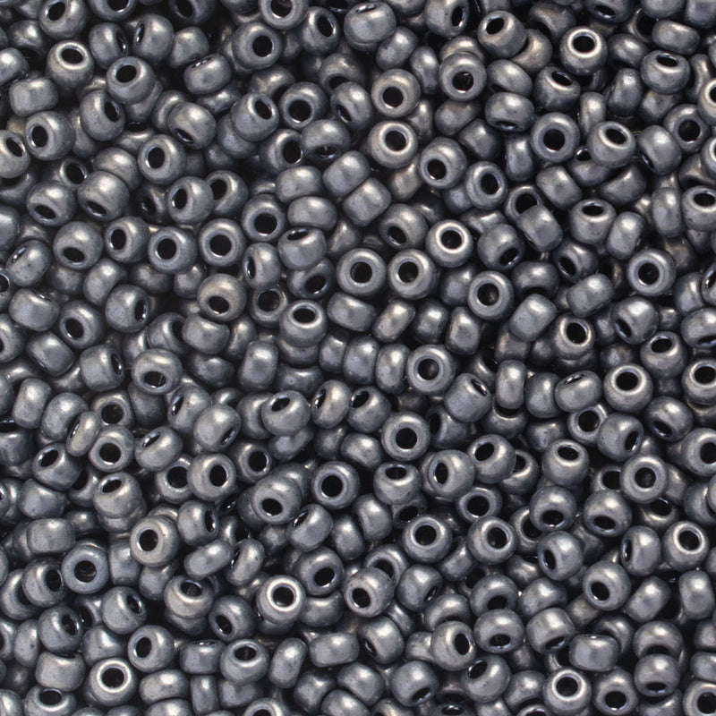 Miyuki Round Seed Beads Size 11/0 2mm, 2011 Metallic Matte Gunmetal