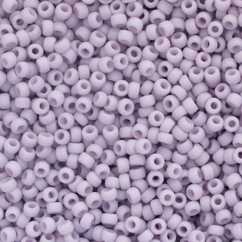 Miyuki Round Seed Beads Size 11/0 2mm, 2025 Opaque Matte Light Mauve