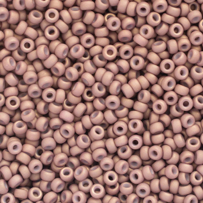 Miyuki Round Seed Beads Size 11/0 2mm, 2027 Opaque Matte Dusty Mauve