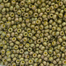 Miyuki Round Seed Beads Size 11/0 2mm, 2033 Opaque Matte Luster Light Olive