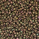 Miyuki Round Seed Beads Size 11/0 2mm, 2035 Metallic Matte Iris Khaki