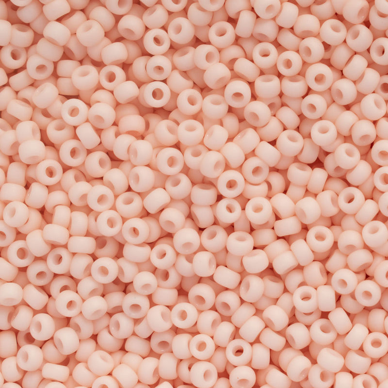 Miyuki Round Seed Beads Size 11/0 2mm, 2036 Opaque Matte Tea Rose