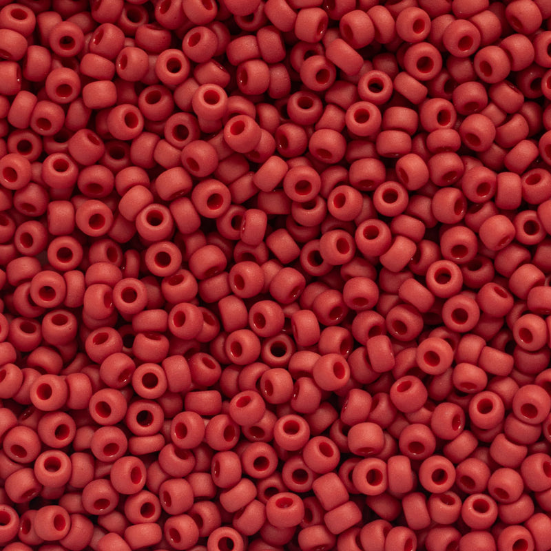 Miyuki Round Seed Beads Size 11/0 2mm, 2040 Metallic Matte Brick Red