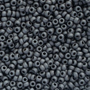 Miyuki Round Seed Beads Size 11/0 2mm, 2065 Metallic Matte Slate