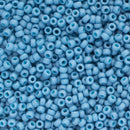 Miyuki Round Seed Beads Size 11/0 2mm, 2074 Opaque Matte Luster Pale Denim