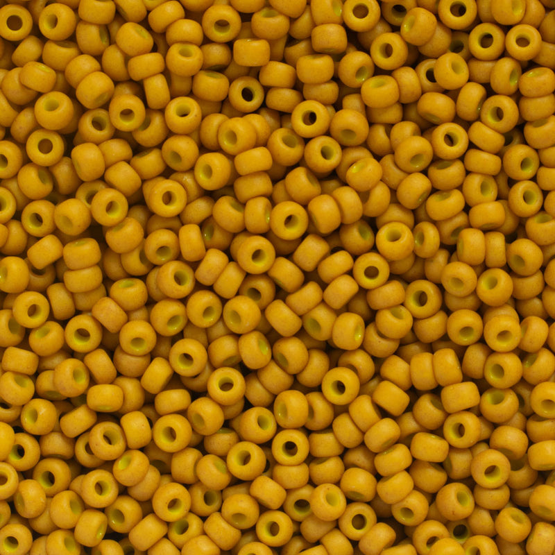 Miyuki Round Seed Beads Size 11/0 2mm, 2312 Opaque Matte Mustard