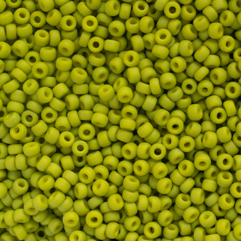 Miyuki Round Seed Beads Size 11/0 2mm, 2316 Opaque Matte Lime