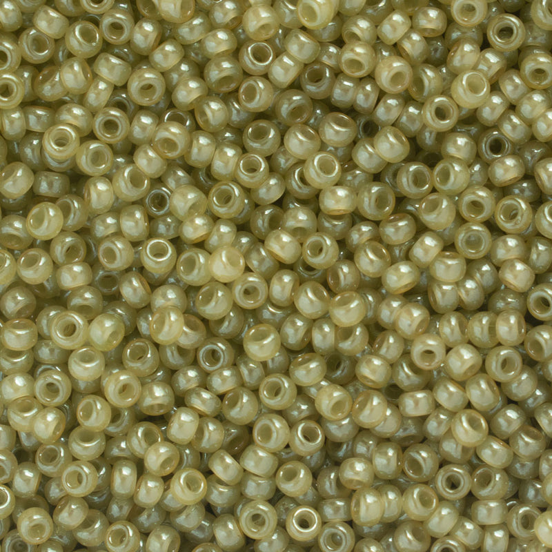 Miyuki Round Seed Beads Size 11/0 2mm, 2374 Ceylon Translucent Celery