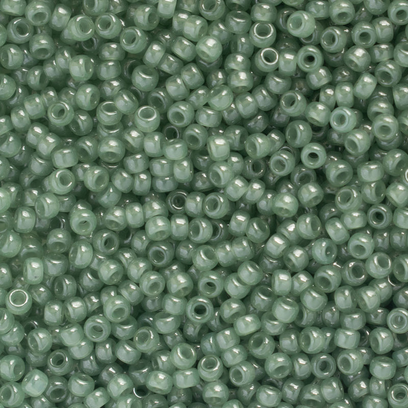 Miyuki Round Seed Beads Size 11/0 2mm, 2375 Ceylon Translucent Sage