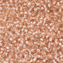 Miyuki Round Seed Beads Size 11/0 2mm, 23 Silver Lined Light Blush