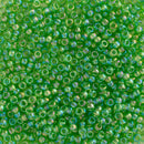 Miyuki Round Seed Beads Size 11/0 2mm, 259 Transparent Apple Green AB
