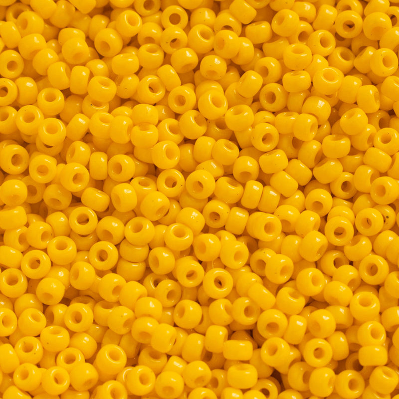 Miyuki Round Seed Beads Size 11/0 2mm, 404D Opaque Dark Yellow