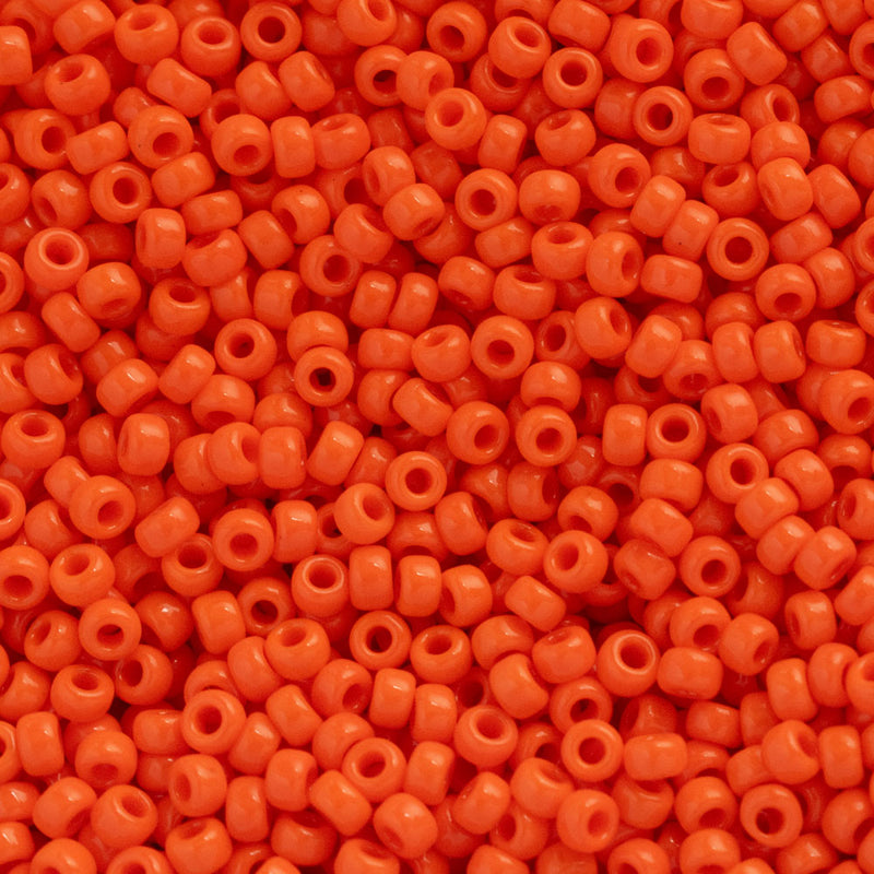 Miyuki Round Seed Beads Size 11/0 2mm, 406 Opaque Orange