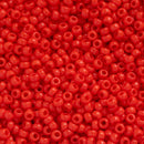 Miyuki Round Seed Beads Size 11/0 2mm, 407 Opaque Vermilion Red