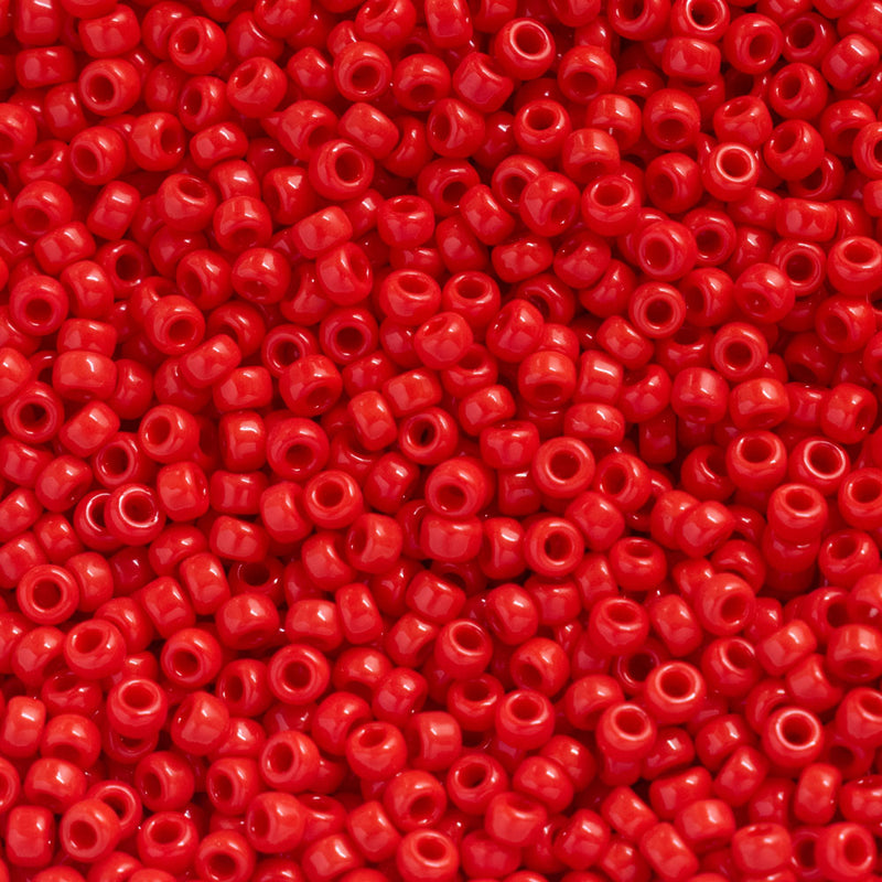 Miyuki Round Seed Beads Size 11/0 2mm, 408 Opaque Red
