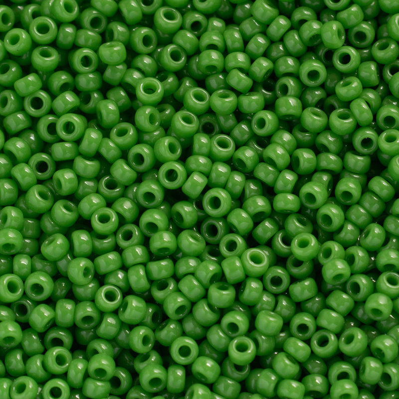 Miyuki Round Seed Beads Size 11/0 2mm, 411 Opaque Green