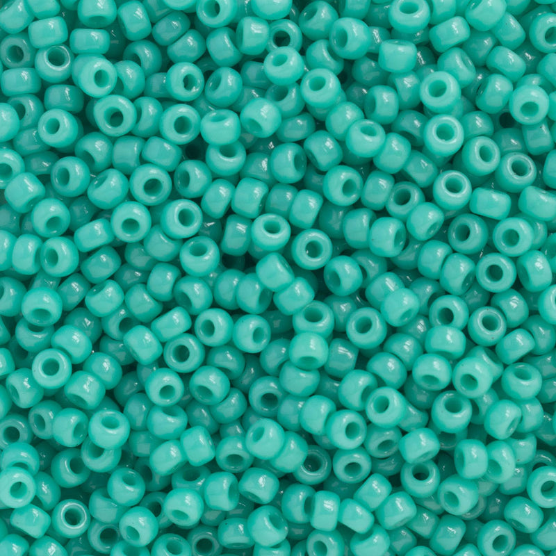 Miyuki Round Seed Beads Size 11/0 2mm, 412 Opaque Turquoise Green