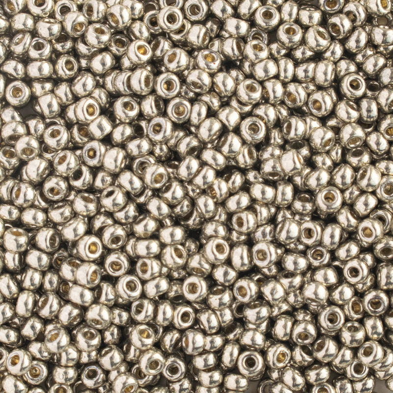 Miyuki Round Seed Beads Size 11/0 2mm, 4221 Duracoat Galvanized Light Smoky Pewter