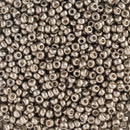 Miyuki Round Seed Beads Size 11/0 2mm, 4222 Duracoat Galvanized Pewter