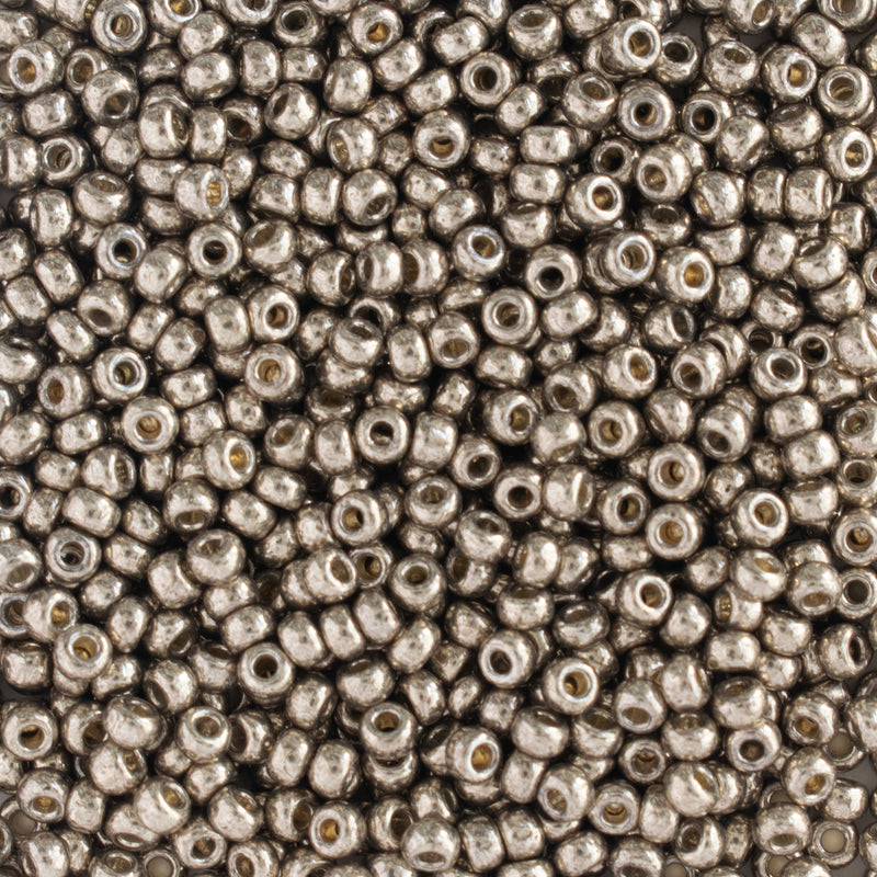 Miyuki Round Seed Beads Size 11/0 2mm, 4222 Duracoat Galvanized Pewter