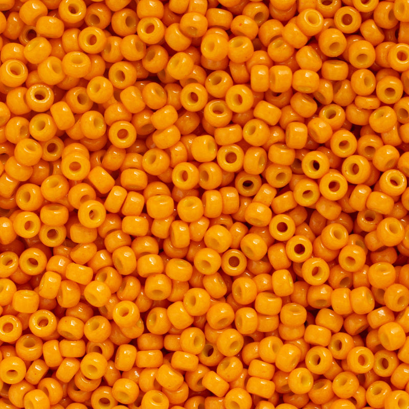 Miyuki Round Seed Beads Size 11/0 2mm, 4454 Duracoat Opaque Kumquat