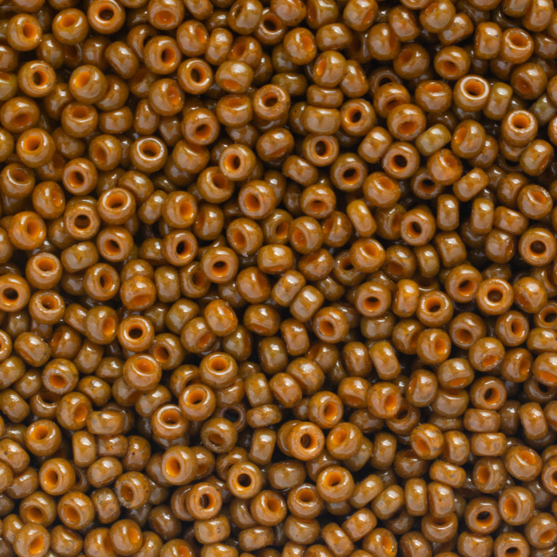 Miyuki Round Seed Beads Size 11/0 2mm, 4492 Duracoat Opaque Cognac