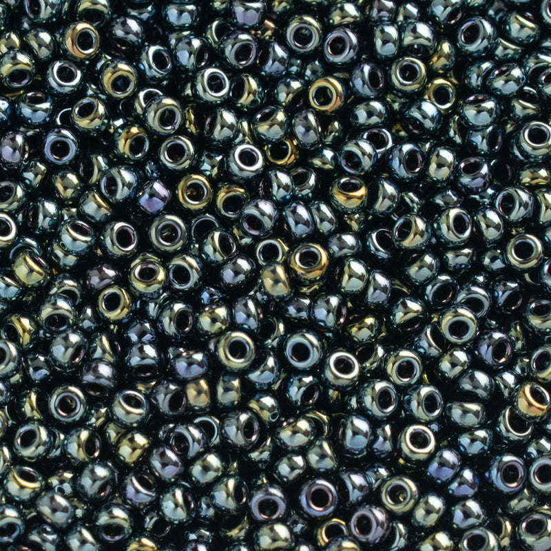 Miyuki Round Seed Beads Size 11/0 2mm, 456 Metallic Iris Gunmetal