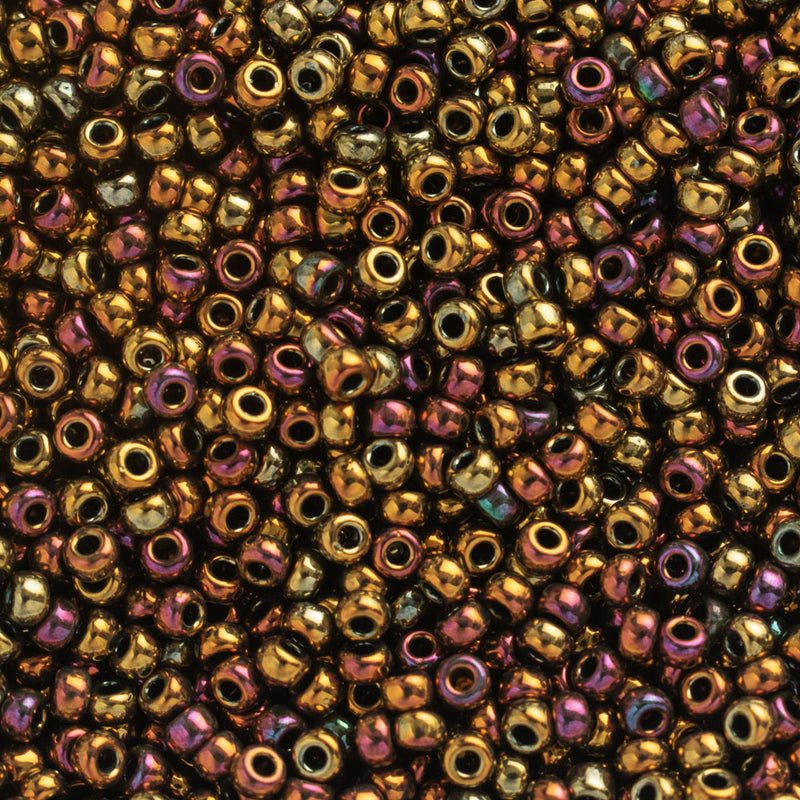 Miyuki Round Seed Beads Size 11/0 2mm, 462 Metallic Iris Gold