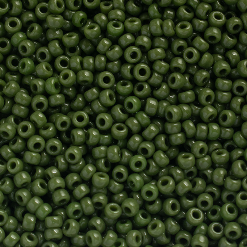 Miyuki Round Seed Beads Size 11/0 2mm, 501 Opaque Avocado