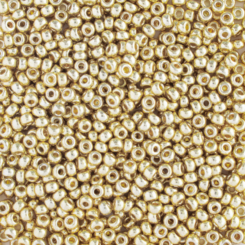 Miyuki Round Seed Beads Size 11/0 2mm, 5101 Duracoat Galvanized Pale Gold