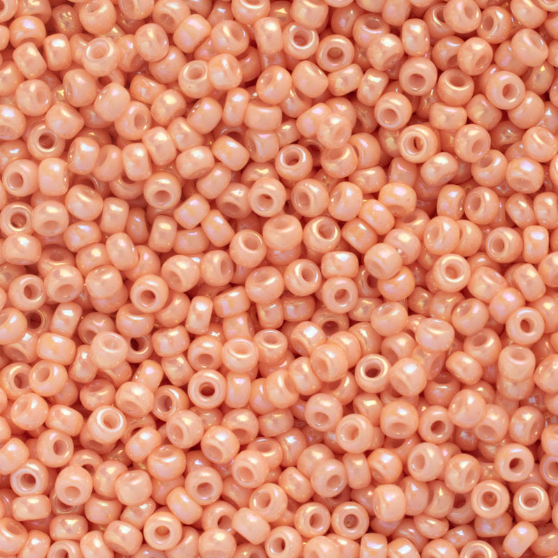 Miyuki Round Seed Beads Size 11/0 2mm, 596 Opaque Luster Tea Rose