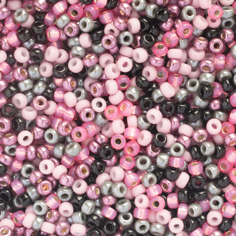 Miyuki Round Seed Beads Size 11/0 2mm, CBMIX84 Mix Pink Candy