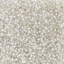 Miyuki Round Seed Beads Size 15/0 1.5mm, 1 Silver Lined Crystal