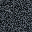 Miyuki Round Seed Beads Size 15/0 1.5mm, 2065 Metallic Matte Slate