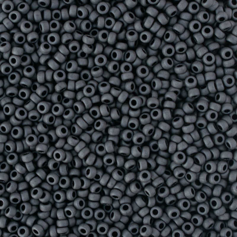 Miyuki Round Seed Beads Size 15/0 1.5mm, 2065 Metallic Matte Slate