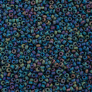 Miyuki Round Seed Beads Size 15/0 1.5mm, 401FR Opaque Matte Black AB