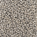 Miyuki Round Seed Beads Size 15/0 1.5mm, 4221 Duracoat Galvanized Light Smoky Pewter