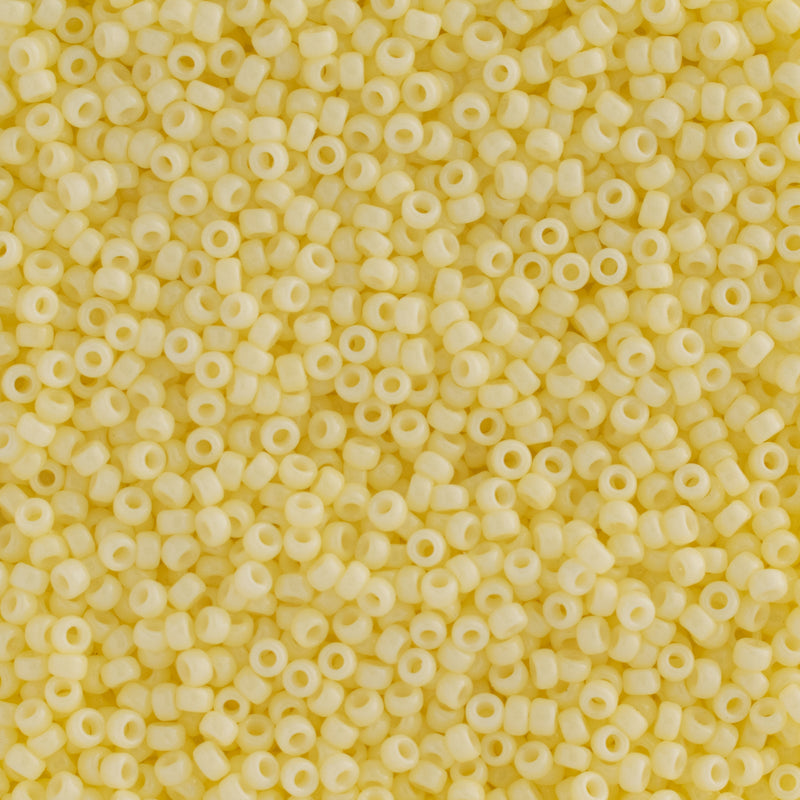 Miyuki Round Seed Beads Size 15/0 1.5mm, 4451 Duracoat Opaque Light Lemon Ice