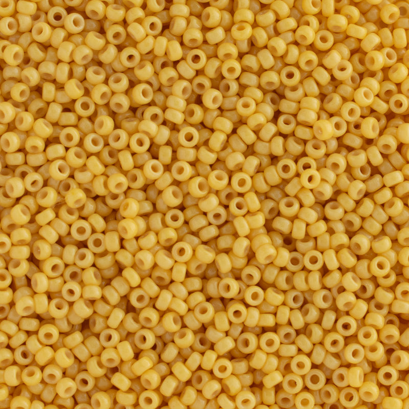 Miyuki Round Seed Beads Size 15/0 1.5mm, 4452 Duracoat Opaque Banana