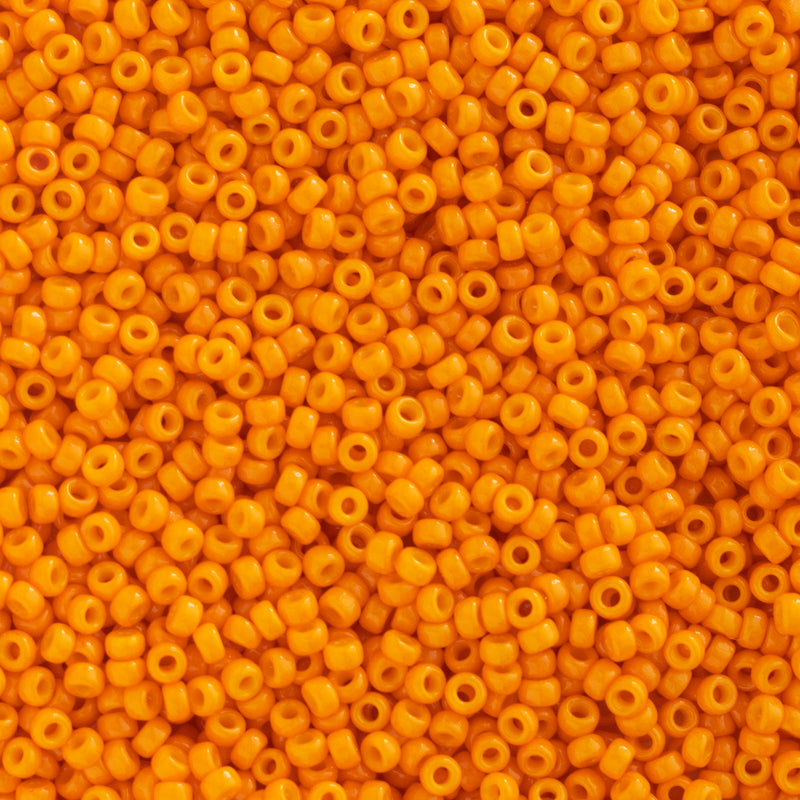 Miyuki Round Seed Beads Size 15/0 1.5mm, 4454 Duracoat Opaque Kumquat