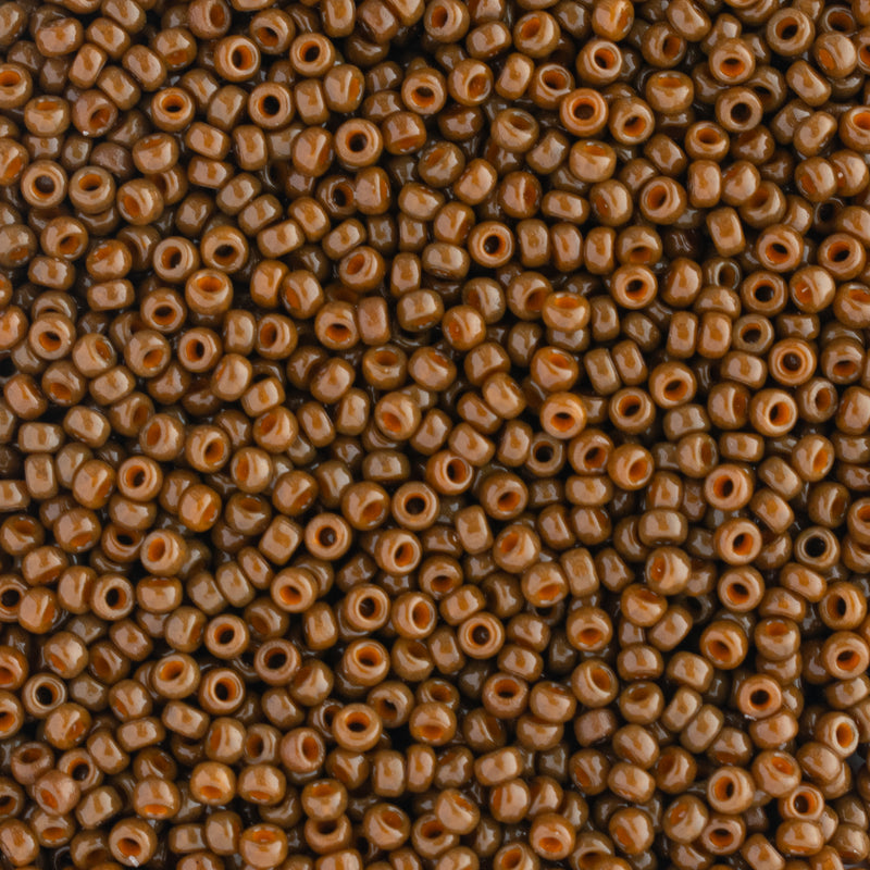 Miyuki Round Seed Beads Size 15/0 1.5mm, 4492 Duracoat Opaque Cognac