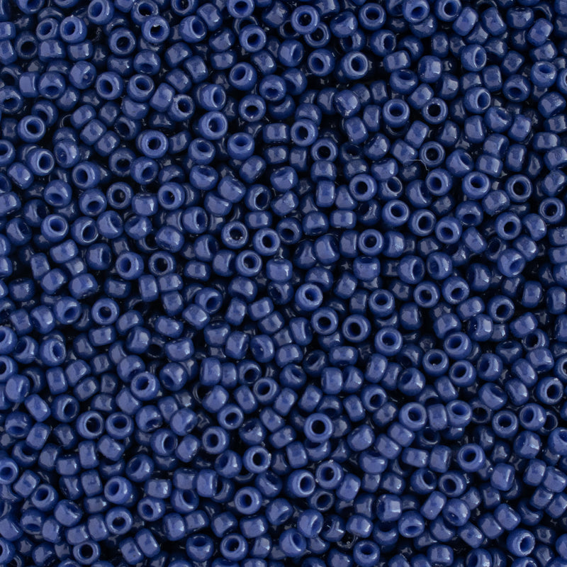 Miyuki Round Seed Beads Size 15/0 1.5mm, 4493 Duracoat Opaque Dyed Navy Blue