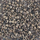 Miyuki Round Seed Beads Size 8/0 3mm, 4517 Picasso Opaque Brown Tan Matte