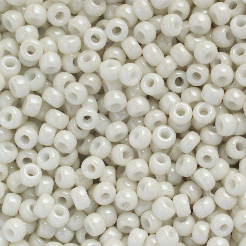 Miyuki Round Seed Beads Size 8/0 3mm, 600 Opaque Luster Limestone