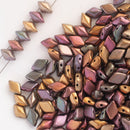 Matubo GemDuo Beads 8x5mm, Matte - Metallic Bronze Iris